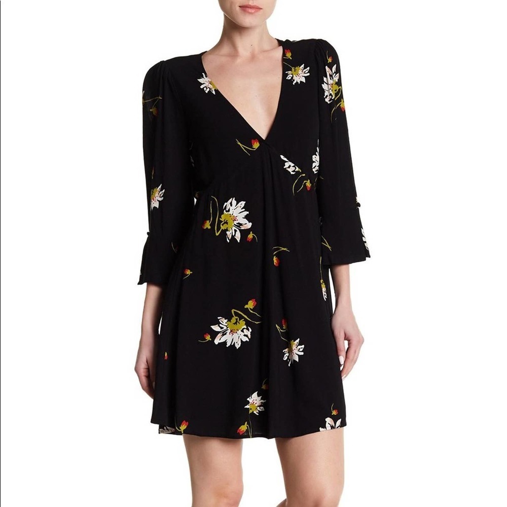 Free People Time on My Side Black Floral Dress
